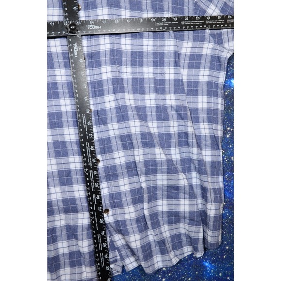 Faherty Shirt Mens 2XL Blue Plaid Featherweight Flannel Button Up Stretch Casual - Picture 6 of 9